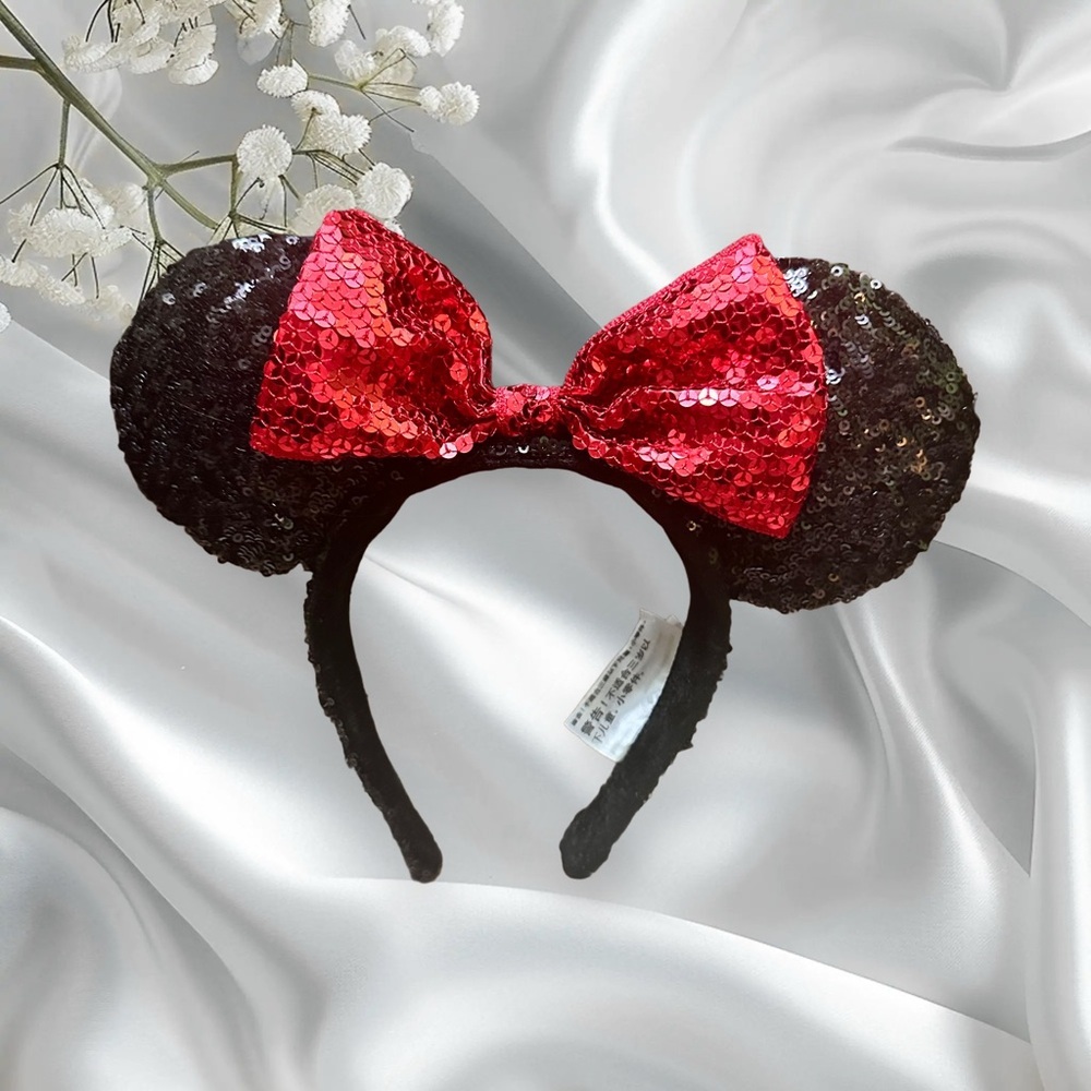 Disney Sequin Red and Black Mouse Ears Headband - Picture 2 of 13
